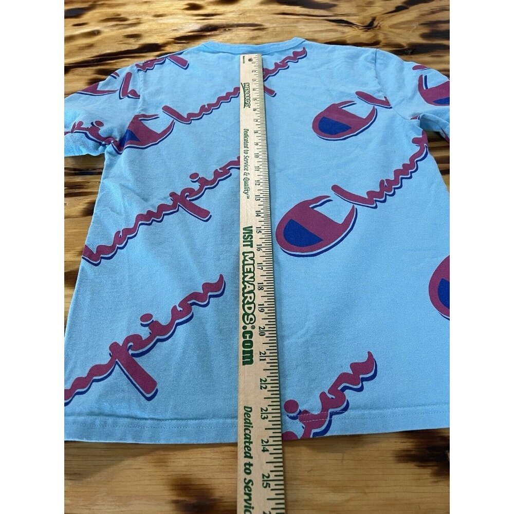 Champion Shirt Mens Size‎ Small Heritage All-Over Script Spellout Logo Preppy - Picture 5 of 8